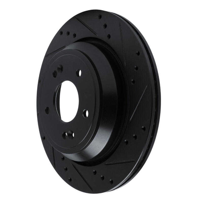 Hyundai Equus Brake Rotor (1) - Rear Right - R1 Concepts - Drilled & Slotted - Black - `11-`17